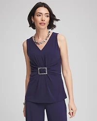 Travelers™ Knit Hammered-Buckle Top