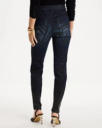 Ombre Zebra Animal Skinny Ankle Jeans