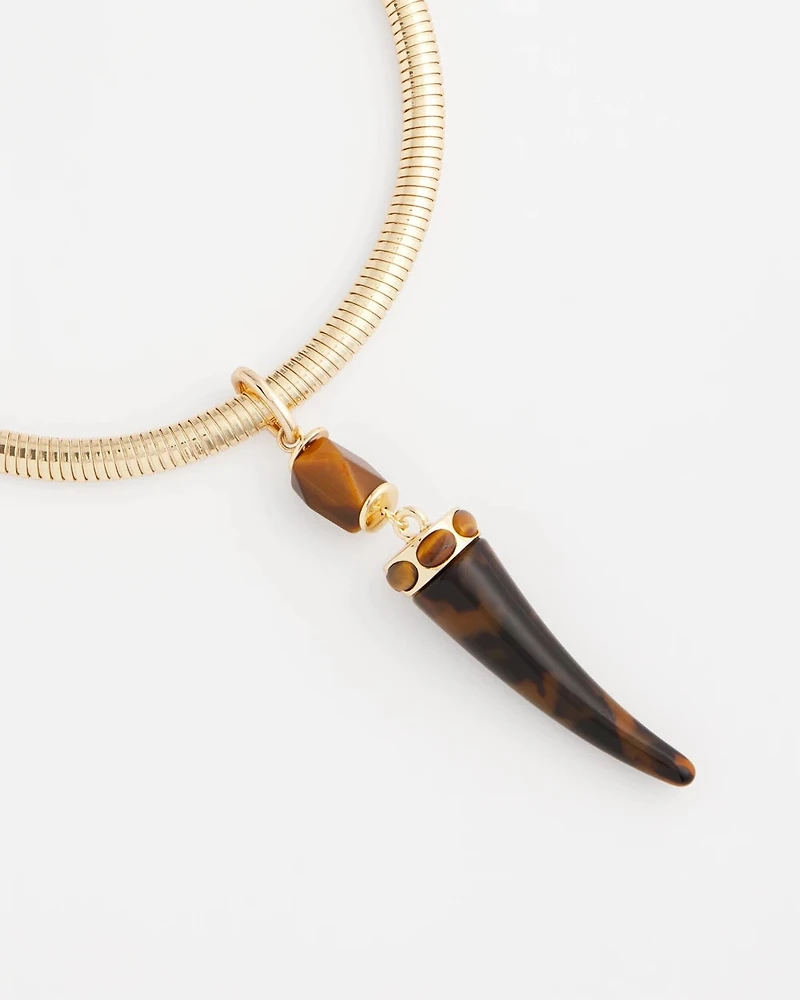 Tortoise Pendant Collar Necklace