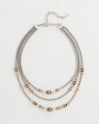 Mixed-Metal Short Triple-Strand Necklace