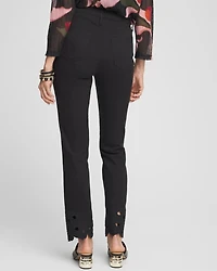 Petite Girlfriend Floral Cutout Ankle Jeans