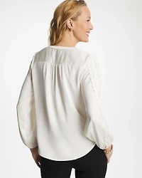 Laser Cut Crinkle Blouse