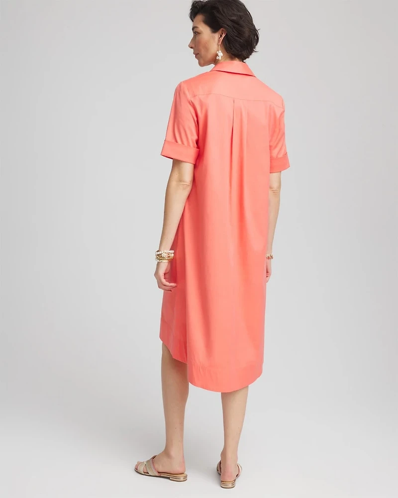 High-Low Hemmed Popover Shirtdress