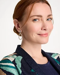 Silvertone Open Circle Drop Earrings