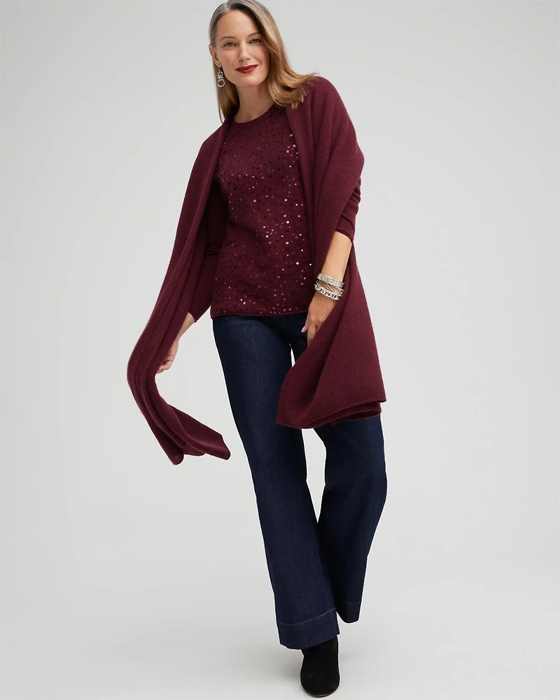 Cashmere Sequin Crew Neck Sweater
