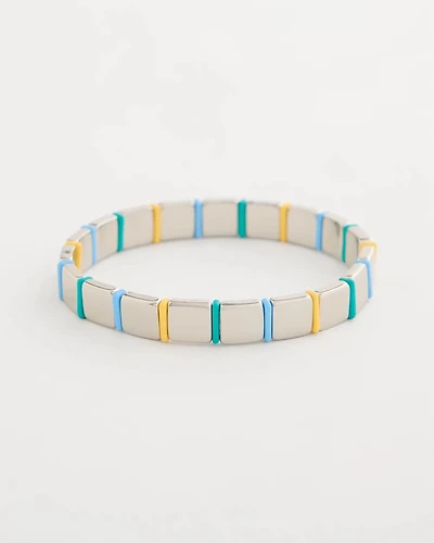 Glam Teal Slice Stretch Bracelet
