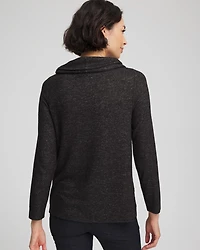 Lace Hem Cowlneck Top