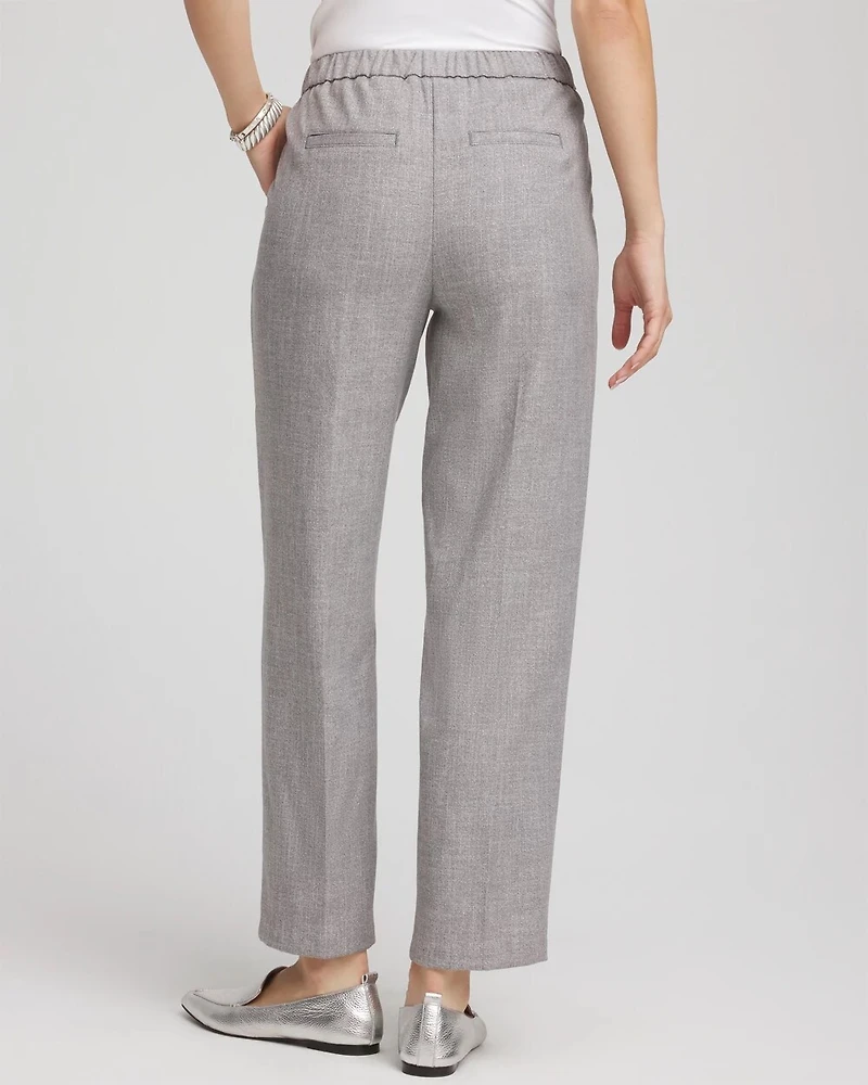 Shimmer Straight Tapered Ankle Pants