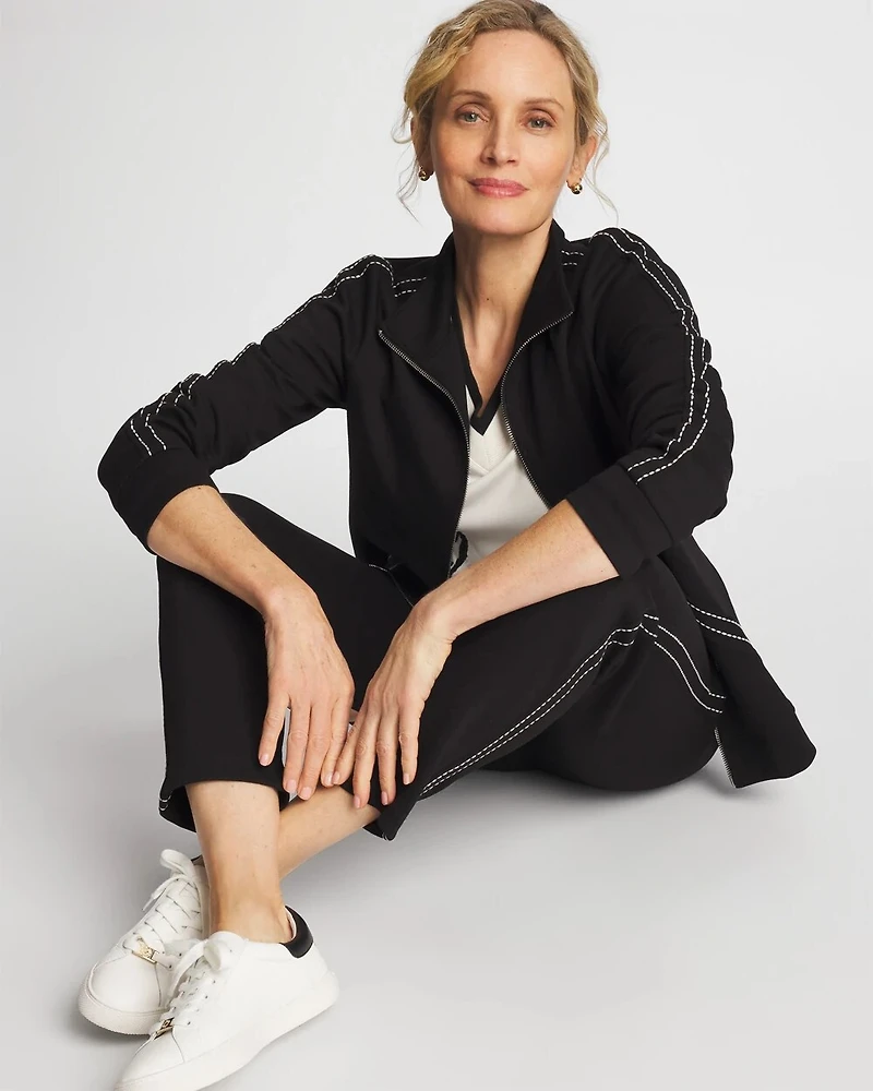 Zenergy® Double-Knit Pick Stitch Ankle Pants