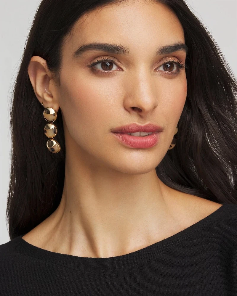 No Droop® Golden Tortoise Linear Drop Earrings