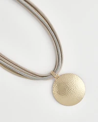 Textured Golden Pendant Necklace