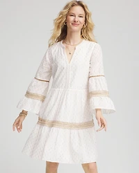 Crochet-Lace Trim Popover Dress
