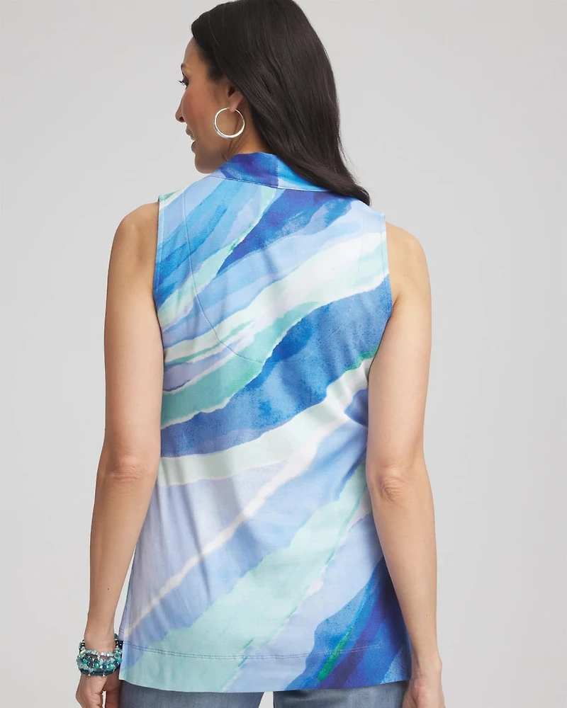 Ocean Pima Sleeveless V-Neck Tunic