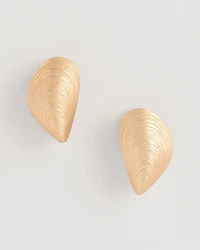 Mixed Metal Shell Earrings