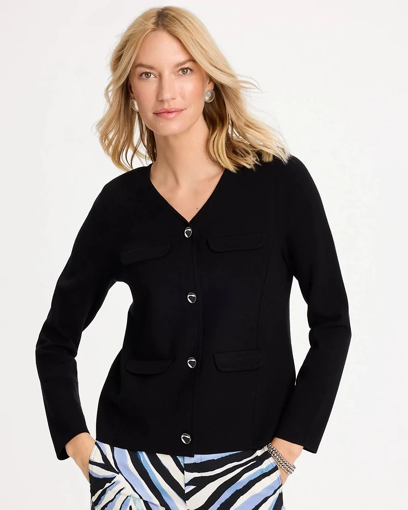 V-Neck Sweater Jacket