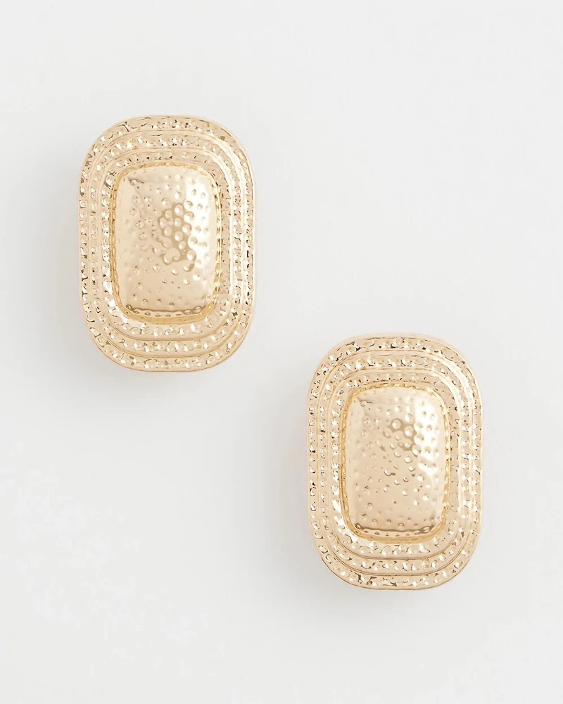 No Droop® Goldtone Square Clip-On Earrings