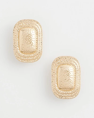 No Droop® Goldtone Square Clip-On Earrings