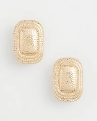 No Droop® Goldtone Square Clip-On Earrings