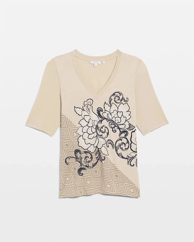 Knit Sequin Elbow Tee