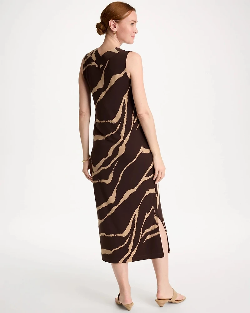 Travelers™ Zebra Double V-Neck Maxi Dress