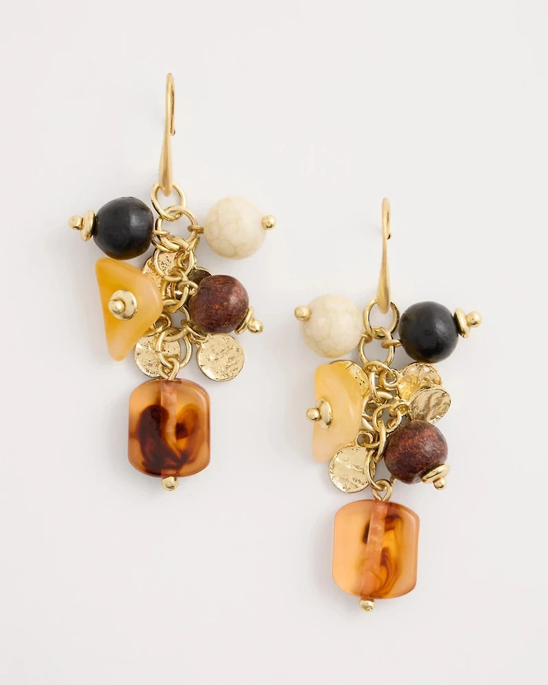 Cluster Beaded Drop Earrings
