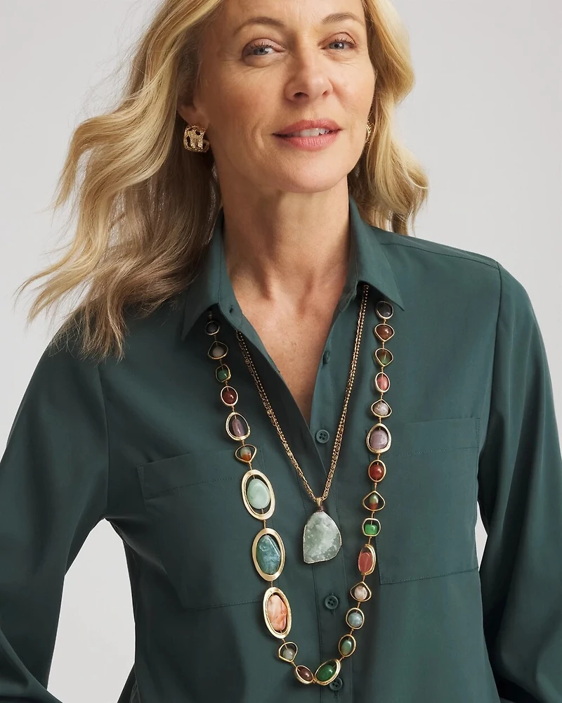 Chico's Originals Long Multi-Stone Necklace
