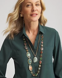 Chico's Originals Long Multi-Stone Necklace