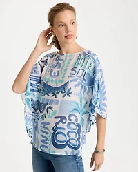 Island Printed Poncho