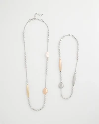 Copper and Silver Double Strand Necklace