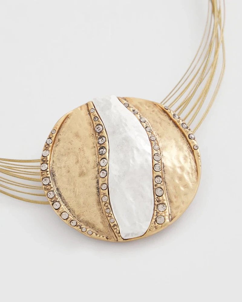 Mixed-Metal Safari Pendant Necklace