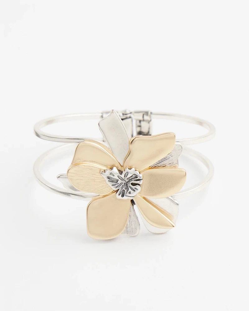 Floral Hinge Cuff Bracelet