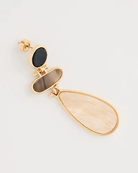 Two-Tone Neutral Drop Earrings