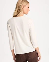 Faux Suede Applique Tee