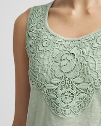 Linen Lace-Applique Tank