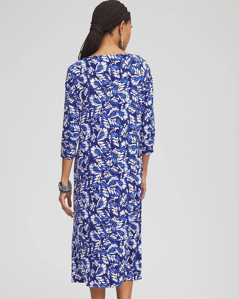 Batwing Sleeved Jersey Midi Dress