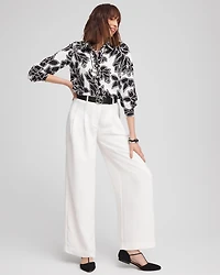 Crepe Pleated Relaxed Pants