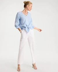 Cotton Gauze Tapered Crop Pant