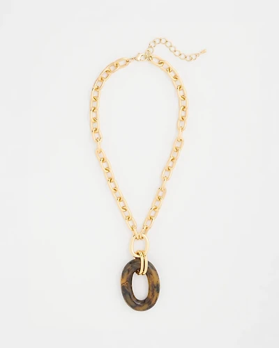 Short Tortoise Pendant Necklace