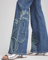 Applique Decorated Denim Jeans