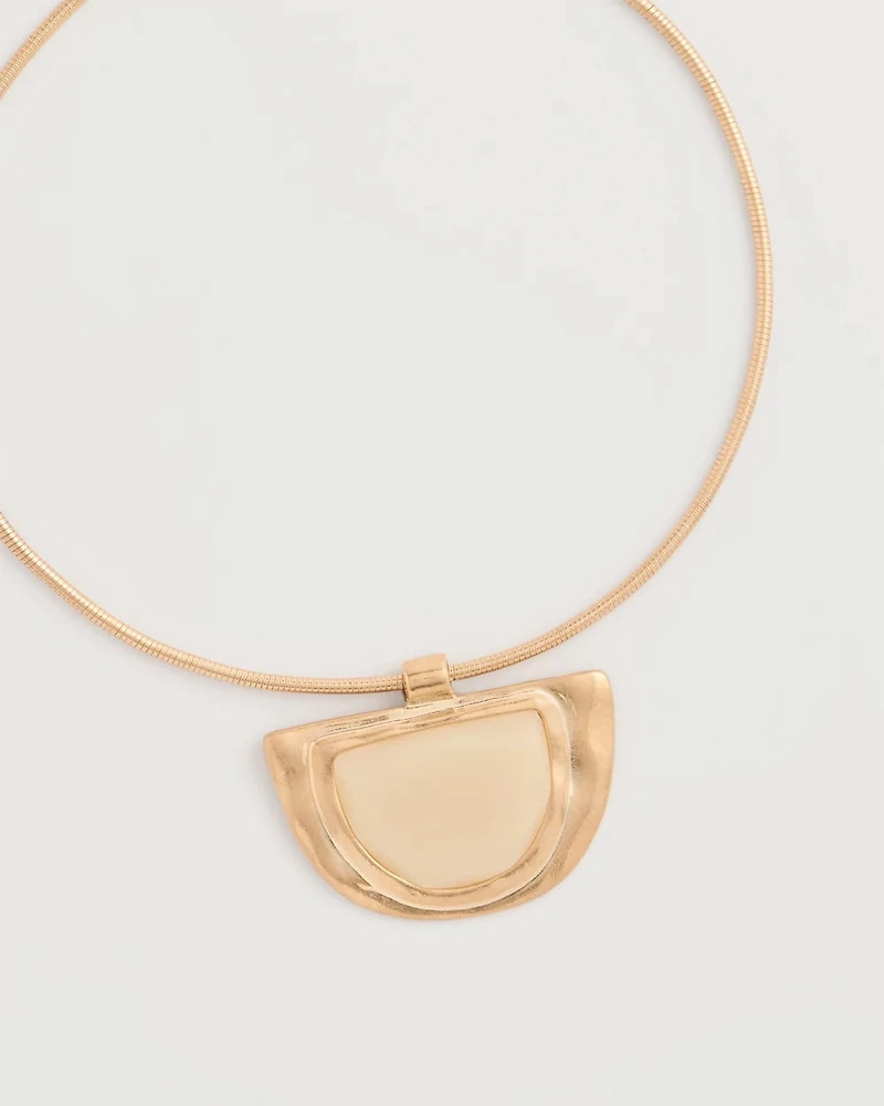 White Enamel Collar Necklace