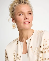 Neutral Flower Drop Earrings