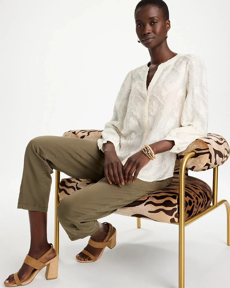 Clip Dot Jacquard Blouse