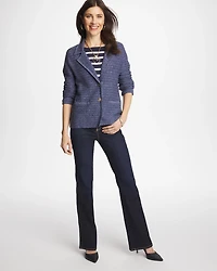 Denim Inspired Textured Cardigan