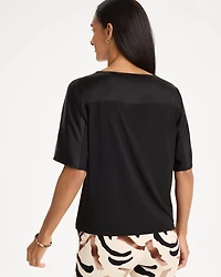 Jersey Satin Trim Elbow Tee