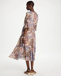 Foiled Woven Pleated Dress