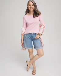 Pima Cotton Bateau-Neck Tee