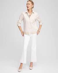 No Iron™ Scalloped-Hem Shirt