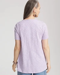 Polka-Dot Short Sleeve Forward Seam Tee