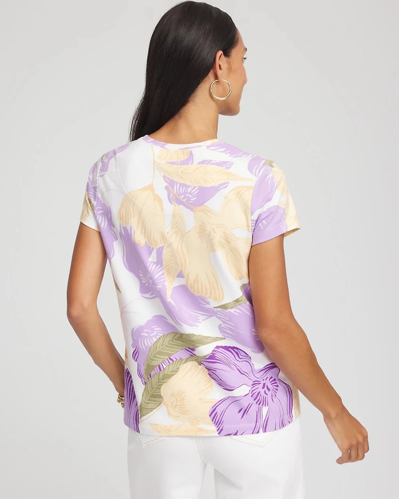 Pastel Floral Cap-Sleeve Tee