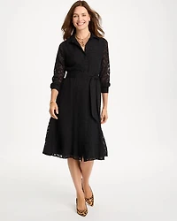 Textured Leopard Jacquard Shirtdress